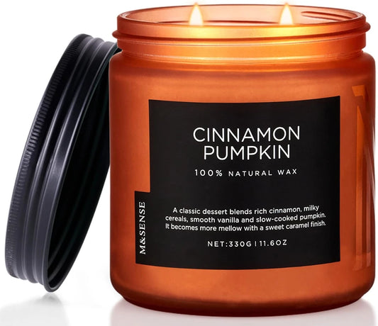 M&Sense Cinnamon Pumpkin Scented Jar Candle