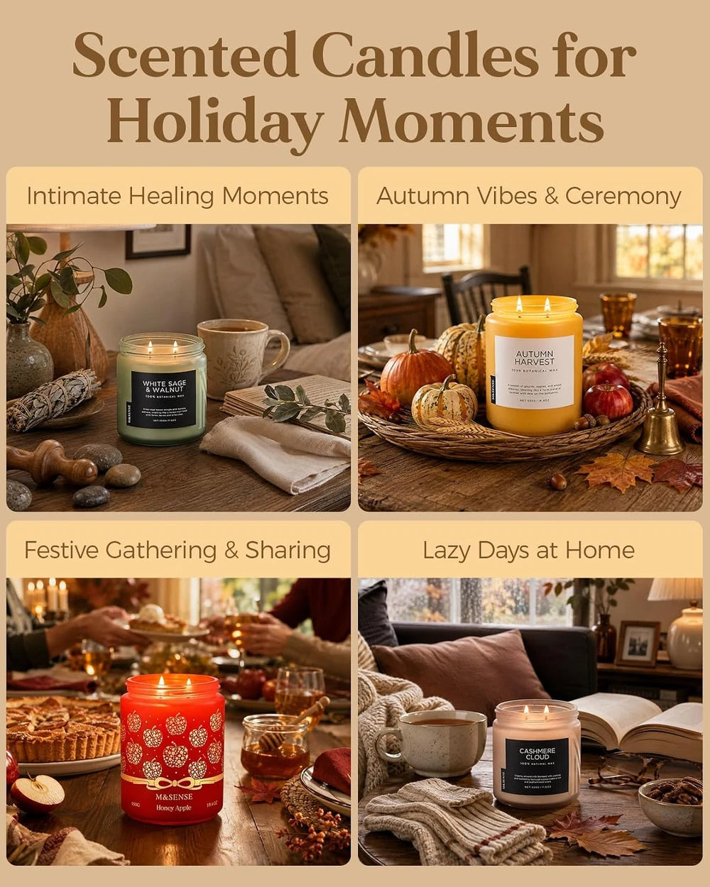 M&Sense Cinnamon Pumpkin Scented Jar Candle